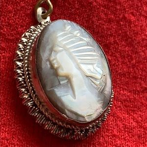 Antique 800 Silver Hand Carved Cameo Victorian